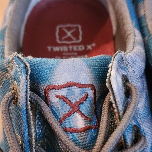 Twisted X Kicks Shoes Womens Size 7 Blue Gray Marble Canvas Moc Toe WCA0063 - Picture 9 of 12